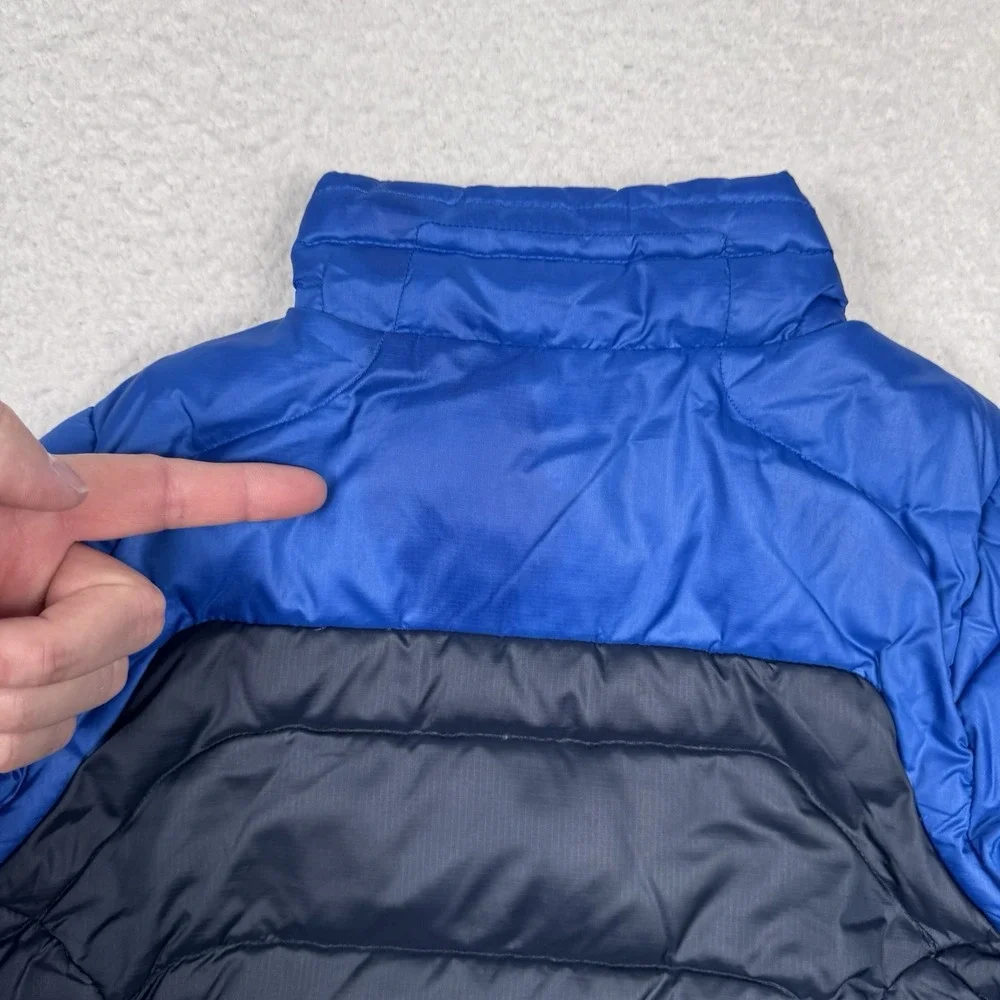Polo Ralph Lauren Down Puffer Jacket Youth Size 5 Blue Full Zip Pockets Pony‎